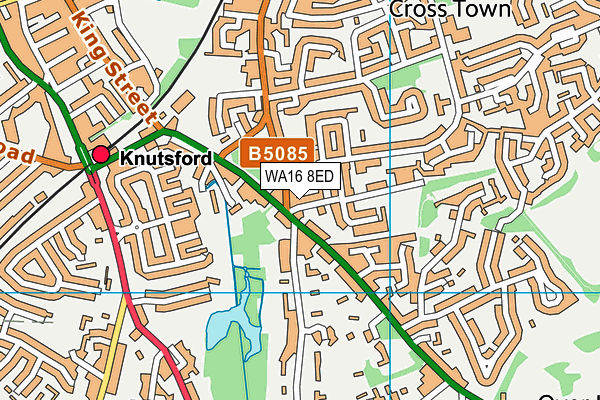 WA16 8ED map - OS VectorMap District (Ordnance Survey)