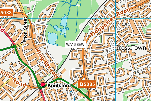 WA16 8EW map - OS VectorMap District (Ordnance Survey) WA16 8EW map - OS VectorMap District (Ordnance Survey)