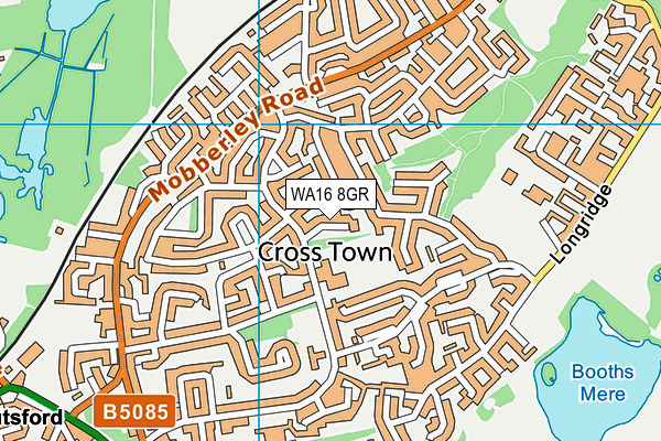 WA16 8GR map - OS VectorMap District (Ordnance Survey) WA16 8GR map - OS VectorMap District (Ordnance Survey)