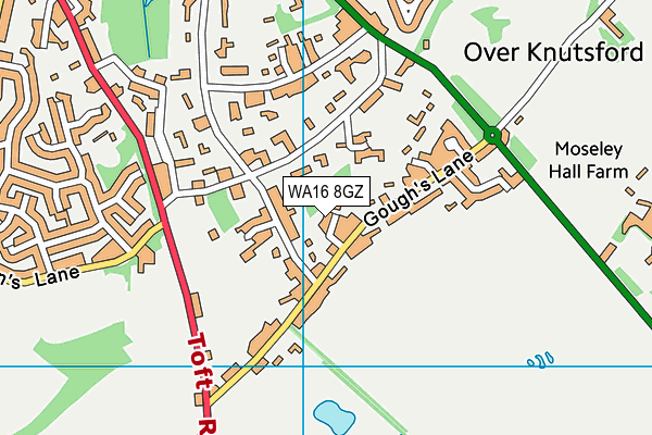 WA16 8GZ map - OS VectorMap District (Ordnance Survey) WA16 8GZ map - OS VectorMap District (Ordnance Survey)