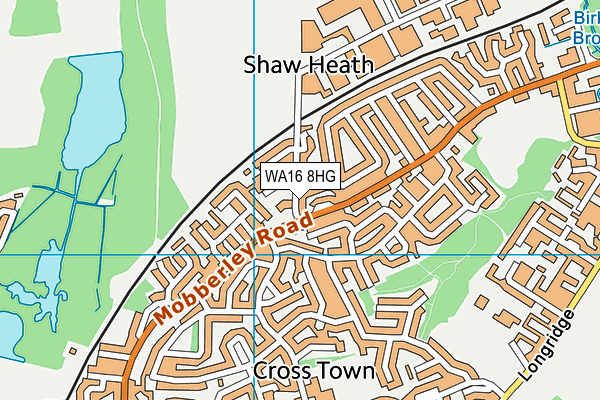 WA16 8HG map - OS VectorMap District (Ordnance Survey) WA16 8HG map - OS VectorMap District (Ordnance Survey)