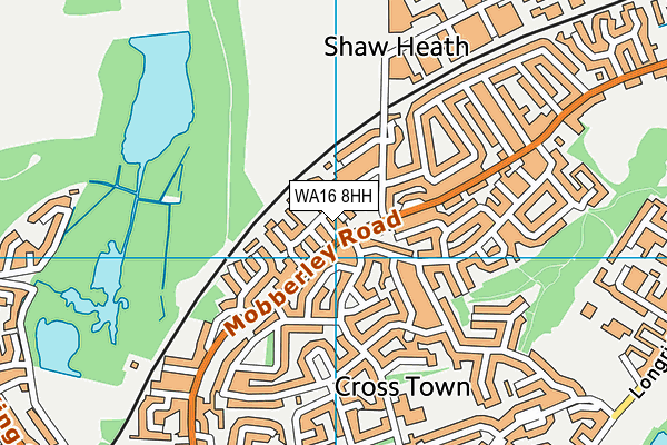 WA16 8HH map - OS VectorMap District (Ordnance Survey)