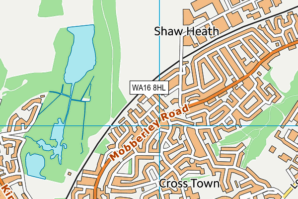 WA16 8HL map - OS VectorMap District (Ordnance Survey) WA16 8HL map - OS VectorMap District (Ordnance Survey)