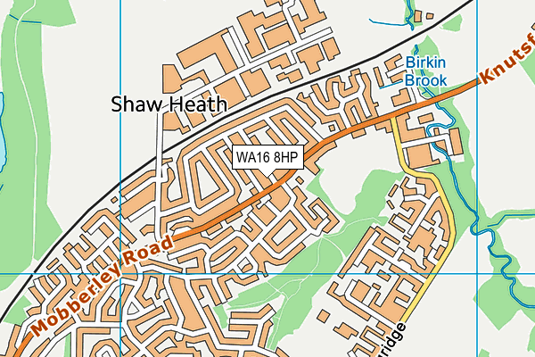 WA16 8HP map - OS VectorMap District (Ordnance Survey) WA16 8HP map - OS VectorMap District (Ordnance Survey)