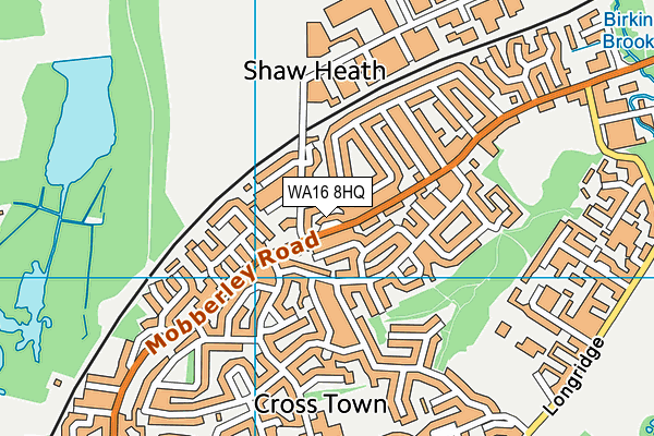 WA16 8HQ map - OS VectorMap District (Ordnance Survey)