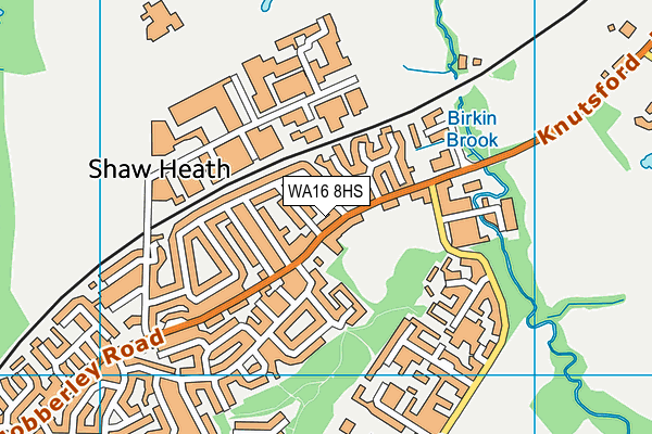 WA16 8HS map - OS VectorMap District (Ordnance Survey) WA16 8HS map - OS VectorMap District (Ordnance Survey)