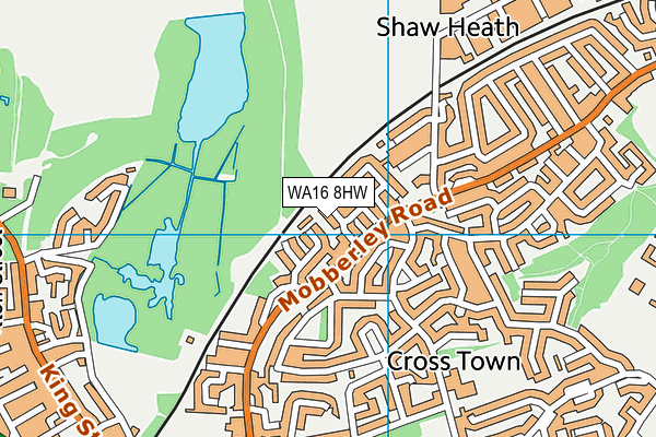 WA16 8HW map - OS VectorMap District (Ordnance Survey) WA16 8HW map - OS VectorMap District (Ordnance Survey)