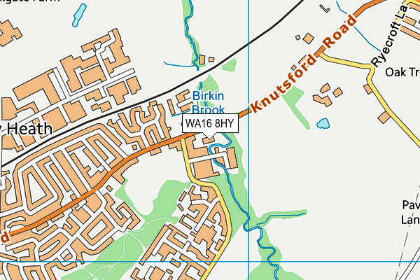 WA16 8HY map - OS VectorMap District (Ordnance Survey) WA16 8HY map - OS VectorMap District (Ordnance Survey)
