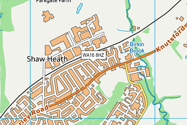 WA16 8HZ map - OS VectorMap District (Ordnance Survey) WA16 8HZ map - OS VectorMap District (Ordnance Survey)