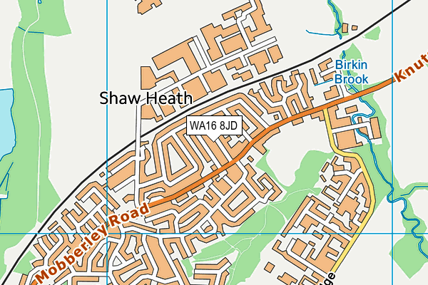 WA16 8JD map - OS VectorMap District (Ordnance Survey) WA16 8JD map - OS VectorMap District (Ordnance Survey)