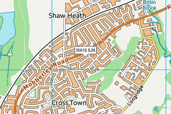 WA16 8JN map - OS VectorMap District (Ordnance Survey) WA16 8JN map - OS VectorMap District (Ordnance Survey)