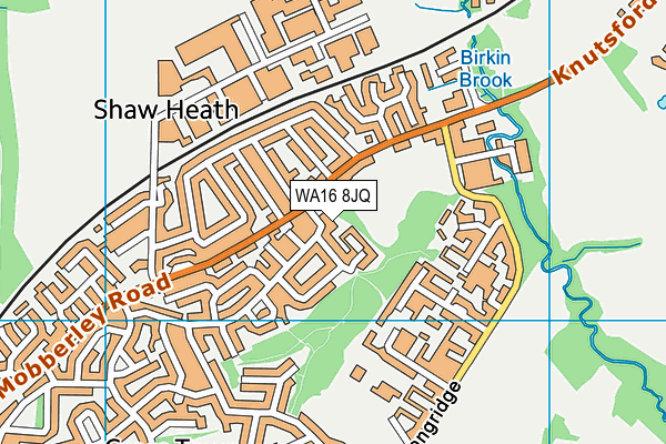 WA16 8JQ map - OS VectorMap District (Ordnance Survey) WA16 8JQ map - OS VectorMap District (Ordnance Survey)