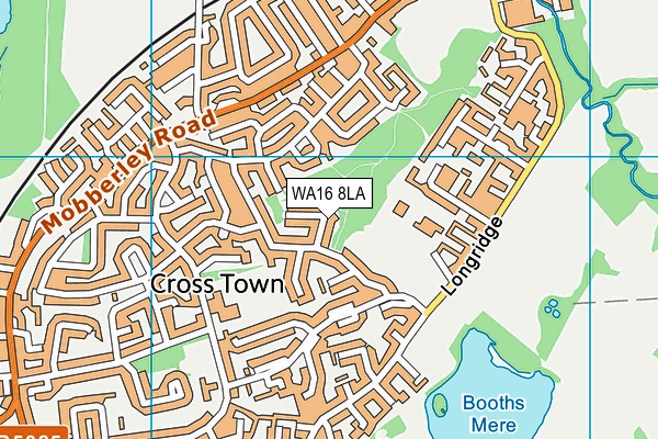 WA16 8LA map - OS VectorMap District (Ordnance Survey) WA16 8LA map - OS VectorMap District (Ordnance Survey)