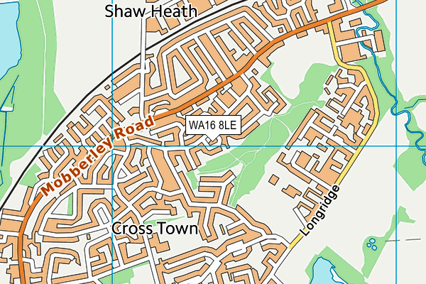 WA16 8LE map - OS VectorMap District (Ordnance Survey) WA16 8LE map - OS VectorMap District (Ordnance Survey)