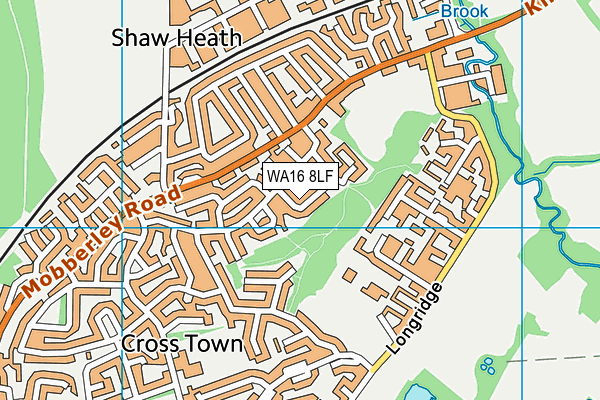 WA16 8LF map - OS VectorMap District (Ordnance Survey) WA16 8LF map - OS VectorMap District (Ordnance Survey)
