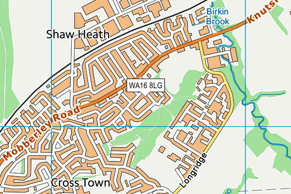 WA16 8LG map - OS VectorMap District (Ordnance Survey) WA16 8LG map - OS VectorMap District (Ordnance Survey)