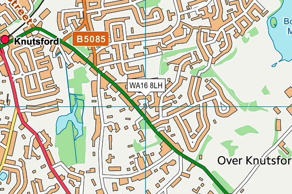 WA16 8LH map - OS VectorMap District (Ordnance Survey) WA16 8LH map - OS VectorMap District (Ordnance Survey)