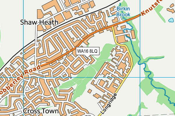 WA16 8LQ map - OS VectorMap District (Ordnance Survey)