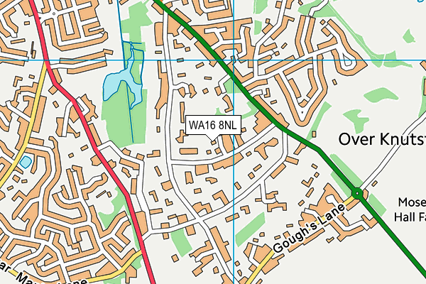 WA16 8NL map - OS VectorMap District (Ordnance Survey) WA16 8NL map - OS VectorMap District (Ordnance Survey)