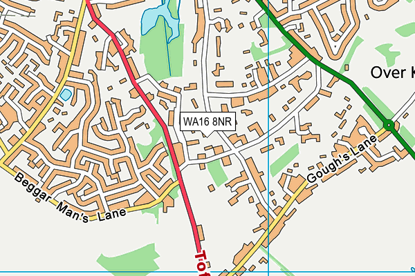 WA16 8NR map - OS VectorMap District (Ordnance Survey) WA16 8NR map - OS VectorMap District (Ordnance Survey)