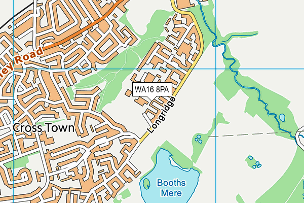 WA16 8PA map - OS VectorMap District (Ordnance Survey) WA16 8PA map - OS VectorMap District (Ordnance Survey)