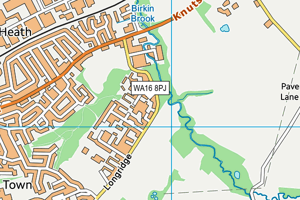WA16 8PJ map - OS VectorMap District (Ordnance Survey) WA16 8PJ map - OS VectorMap District (Ordnance Survey)
