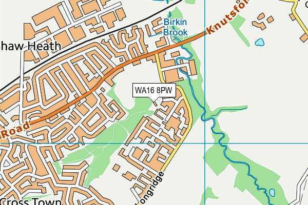 WA16 8PW map - OS VectorMap District (Ordnance Survey) WA16 8PW map - OS VectorMap District (Ordnance Survey)