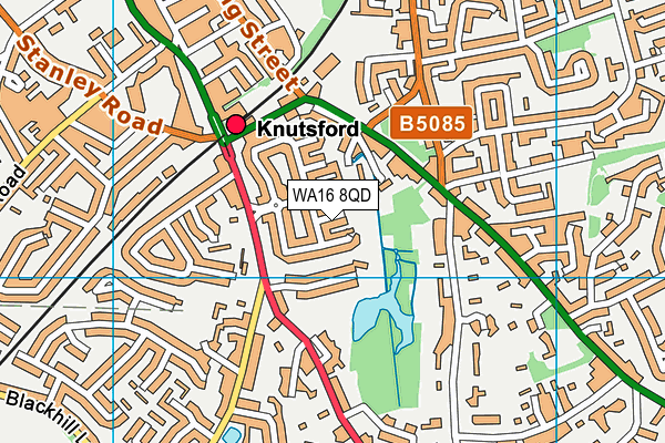 WA16 8QD map - OS VectorMap District (Ordnance Survey) WA16 8QD map - OS VectorMap District (Ordnance Survey)