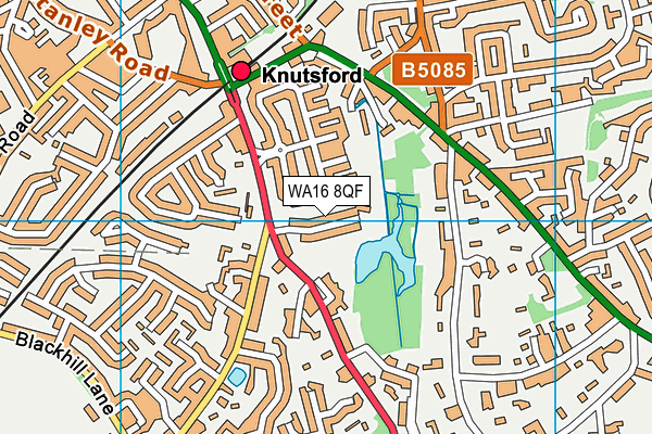 WA16 8QF map - OS VectorMap District (Ordnance Survey) WA16 8QF map - OS VectorMap District (Ordnance Survey)