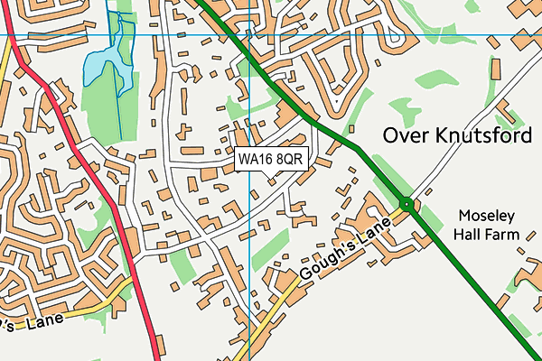 WA16 8QR map - OS VectorMap District (Ordnance Survey) WA16 8QR map - OS VectorMap District (Ordnance Survey)
