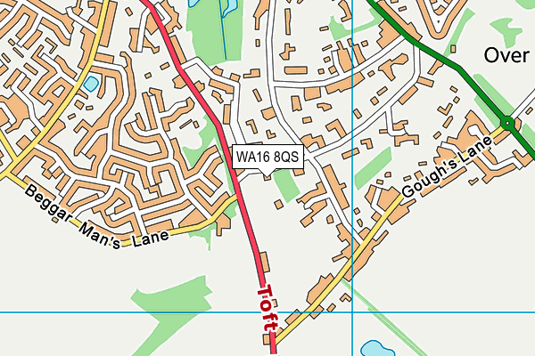 WA16 8QS map - OS VectorMap District (Ordnance Survey) WA16 8QS map - OS VectorMap District (Ordnance Survey)
