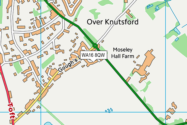 WA16 8QW map - OS VectorMap District (Ordnance Survey) WA16 8QW map - OS VectorMap District (Ordnance Survey)