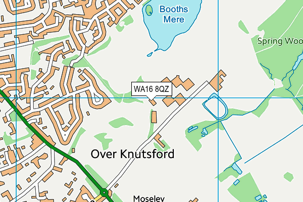 WA16 8QZ map - OS VectorMap District (Ordnance Survey) WA16 8QZ map - OS VectorMap District (Ordnance Survey)