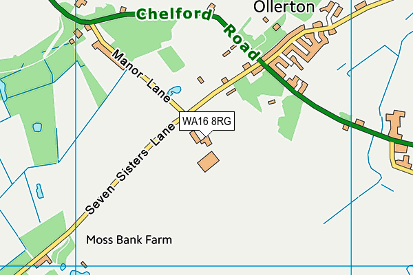WA16 8RG map - OS VectorMap District (Ordnance Survey) WA16 8RG map - OS VectorMap District (Ordnance Survey)