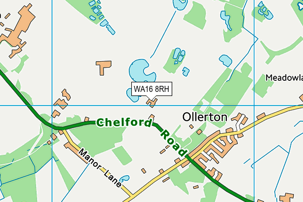 WA16 8RH map - OS VectorMap District (Ordnance Survey) WA16 8RH map - OS VectorMap District (Ordnance Survey)
