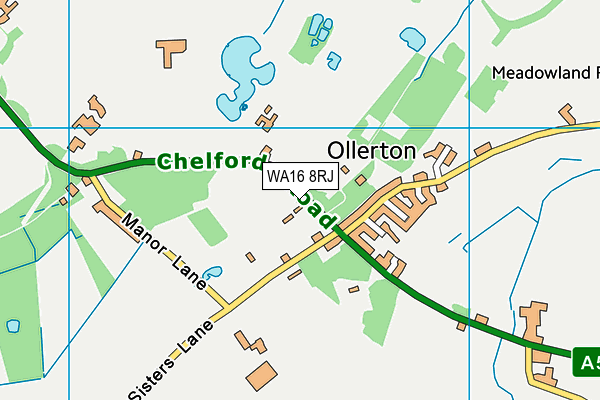 WA16 8RJ map - OS VectorMap District (Ordnance Survey) WA16 8RJ map - OS VectorMap District (Ordnance Survey)