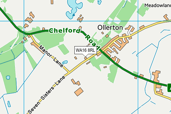 WA16 8RL map - OS VectorMap District (Ordnance Survey) WA16 8RL map - OS VectorMap District (Ordnance Survey)