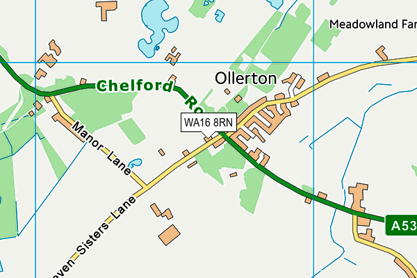 WA16 8RN map - OS VectorMap District (Ordnance Survey) WA16 8RN map - OS VectorMap District (Ordnance Survey)