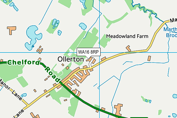 WA16 8RP map - OS VectorMap District (Ordnance Survey)