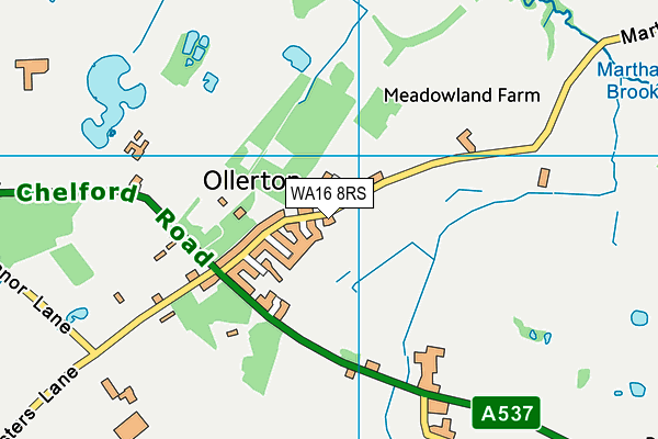 WA16 8RS map - OS VectorMap District (Ordnance Survey) WA16 8RS map - OS VectorMap District (Ordnance Survey)