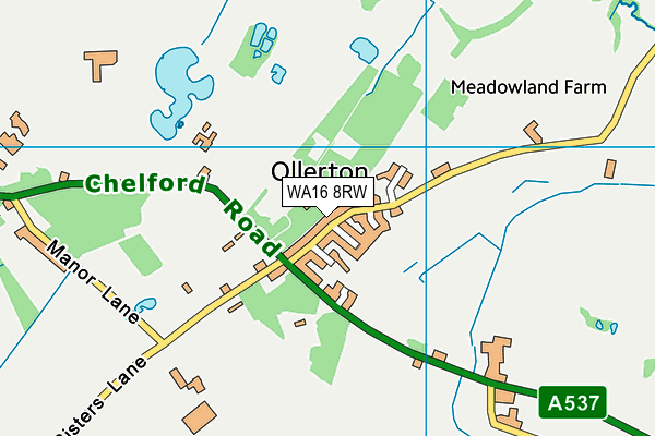 WA16 8RW map - OS VectorMap District (Ordnance Survey) WA16 8RW map - OS VectorMap District (Ordnance Survey)