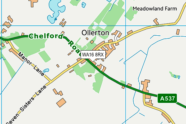 WA16 8RX map - OS VectorMap District (Ordnance Survey)