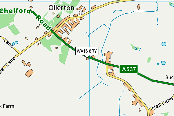 WA16 8RY map - OS VectorMap District (Ordnance Survey) WA16 8RY map - OS VectorMap District (Ordnance Survey)