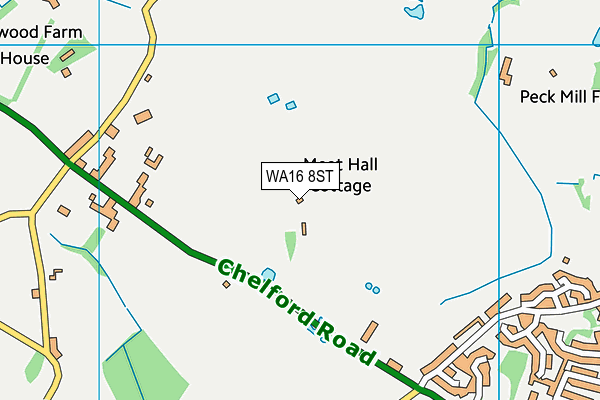 WA16 8ST map - OS VectorMap District (Ordnance Survey) WA16 8ST map - OS VectorMap District (Ordnance Survey)