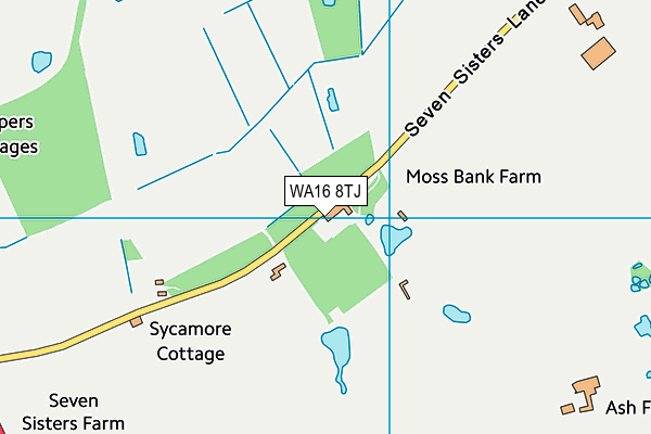 WA16 8TJ map - OS VectorMap District (Ordnance Survey) WA16 8TJ map - OS VectorMap District (Ordnance Survey)