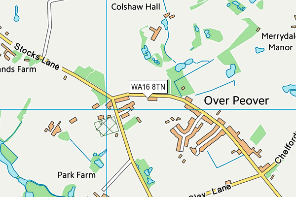 WA16 8TN map - OS VectorMap District (Ordnance Survey) WA16 8TN map - OS VectorMap District (Ordnance Survey)