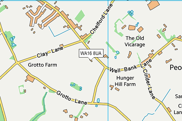 WA16 8UA map - OS VectorMap District (Ordnance Survey) WA16 8UA map - OS VectorMap District (Ordnance Survey)