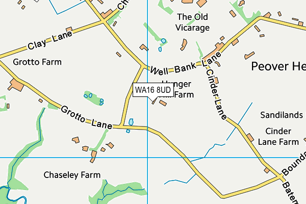 WA16 8UD map - OS VectorMap District (Ordnance Survey) WA16 8UD map - OS VectorMap District (Ordnance Survey)