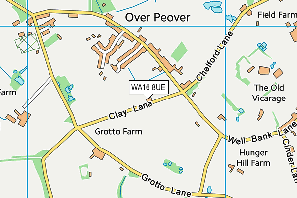 WA16 8UE map - OS VectorMap District (Ordnance Survey) WA16 8UE map - OS VectorMap District (Ordnance Survey)