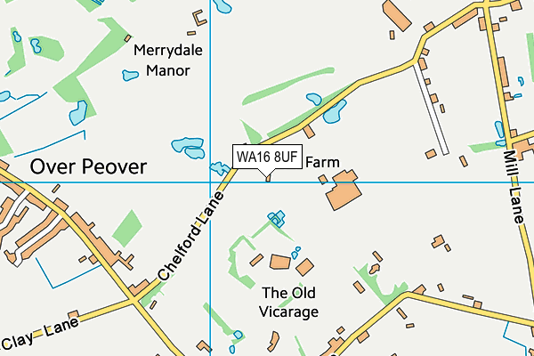 WA16 8UF map - OS VectorMap District (Ordnance Survey) WA16 8UF map - OS VectorMap District (Ordnance Survey)